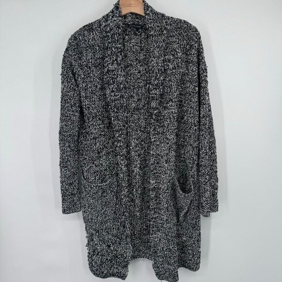 Eileen Fisher Womens Black Organic Cotton Cardigan Sweater chunky size small - Picture 5 of 12